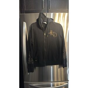 Harley Davidson 110th Anniversary Black Hooded Jacket Womens XL